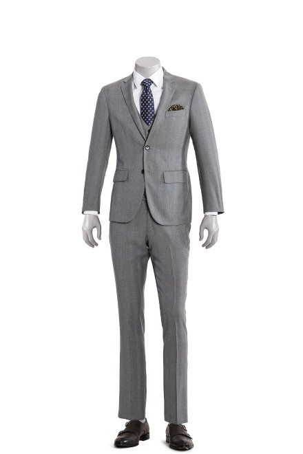 Light Grey Fashion Three-Piece Suit