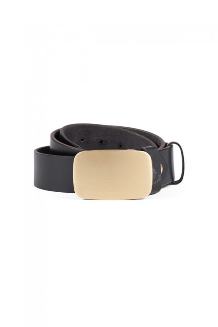Black Leather Belt (Golden Otto Belt Fasterner)