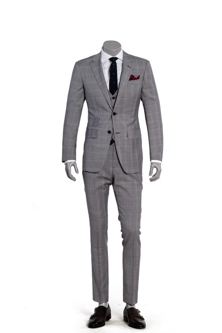 Light Gray Plaid Suit