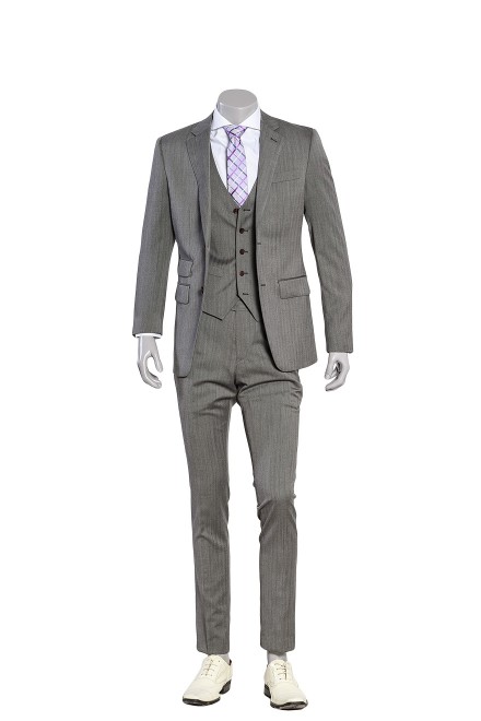 Gray Herringbone Suit