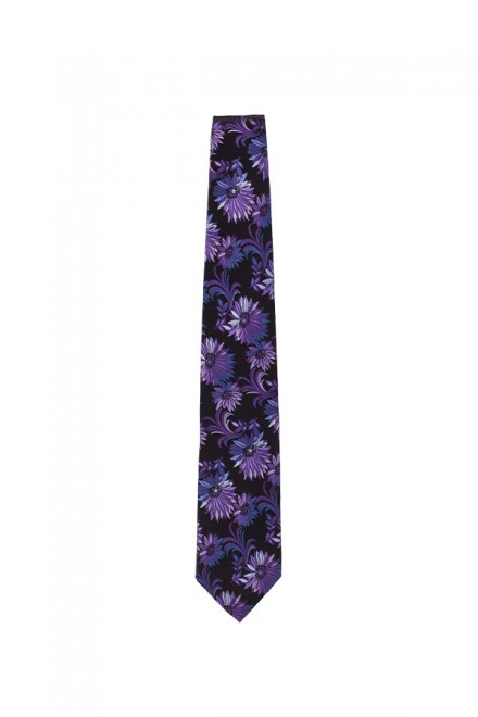 Black & Purple Jacquard Silk Tie
