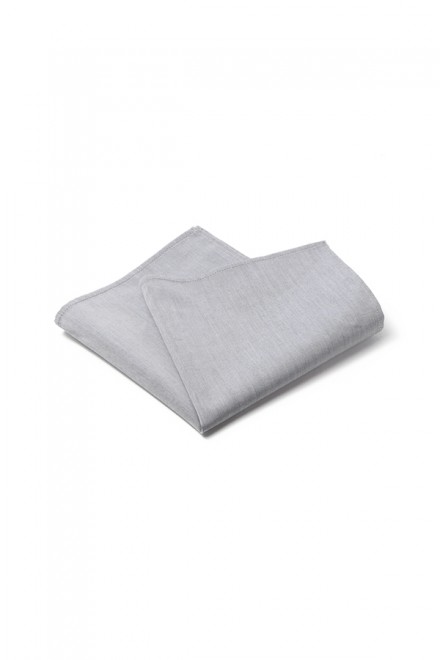 Grey 100% Cotton Pocket Square