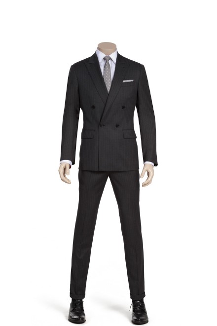 Business Grey Striped Two-Piece Suit