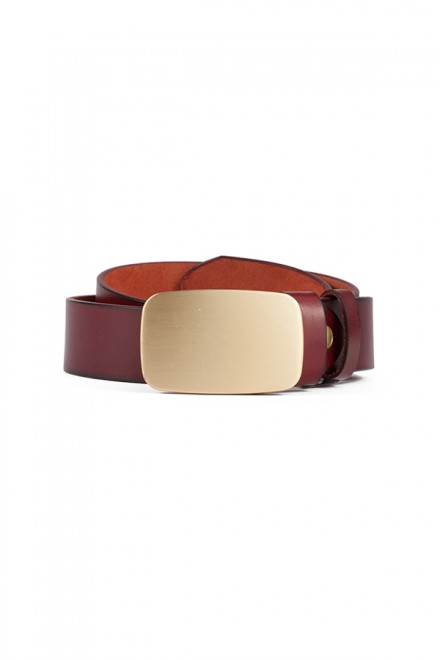 Reddish Brown Leather Belt (Golden Belt Fasterner)