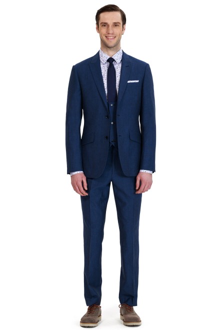 Blue Business Three-Piece Suit